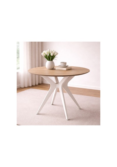 Freya Yemek Masası, 90x90 Yemek Masası, Yuvarlak Yemek Masası Meşe
