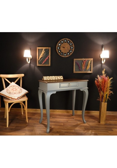 Wooding 80 Cm Çekmeceli Masif Gri Ceviz Dresuar (548586242) Gri