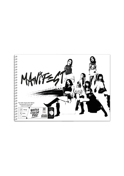 Manifest 25x35 Plastik Kapaklı Sipralli Resim Defteri 15 Yaprak 1 Adet