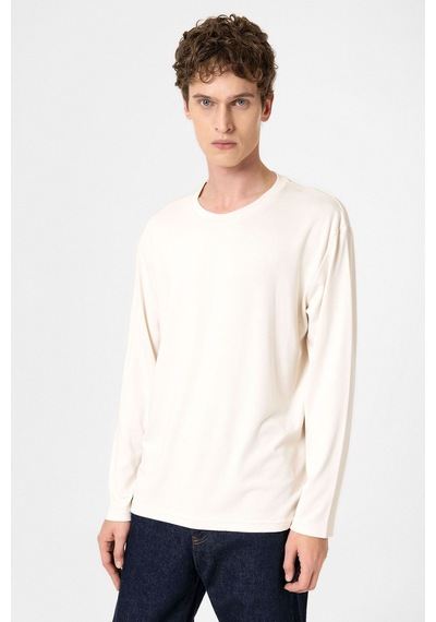 Antioch Relaxed Fit Basic Erkek T-shirt Ekru