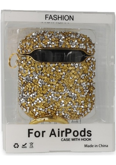 Apple Uyumlu AirPods 1/2. Nesil Kılıf Taşlı Parlak Lüks Stone Mira Case 001
