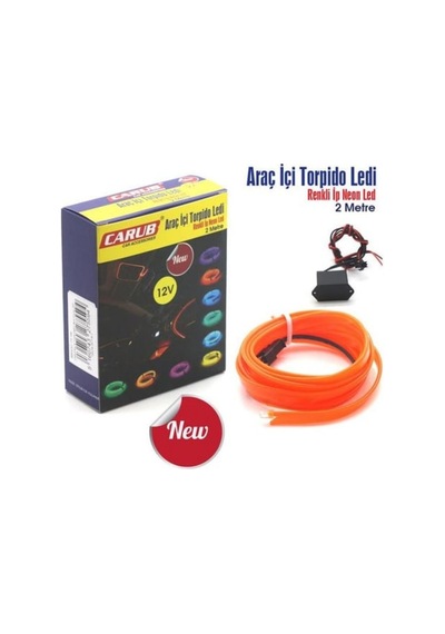 Carub 12v İp Neon Araç İçi Torpido Ledi Şerit Led Kablo Turuncu 2 Metre Br4327559 1 Adet