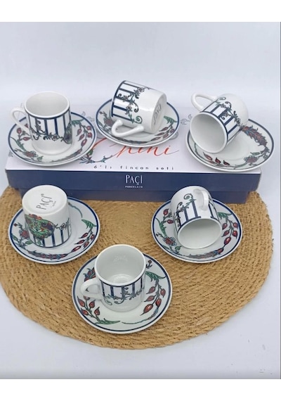 Şnr 101816 Kahve Fincan Takımı Chini 6'lı 1x6 Beyaz