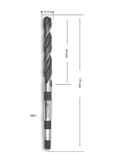 Mte 11,5 Mm Mors Konik Saplı Matkap Ucu Hss Dın 345