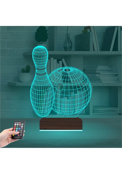 Luvivia Bowling Topu Labut 3d Lamba - Masa Gece Lambası Şeffaf