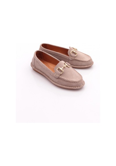 Dgn E224 Kadin Loafer Ayakkabi Bej Süet