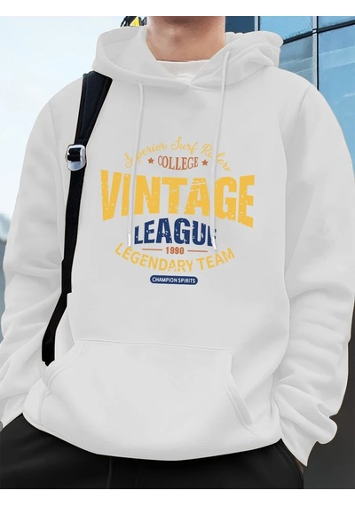 Startmore Vintage Legue Efsanevi Takım Baskılar Erkekler Kapüşonlular Sonbahar Polar Sıcak Kazak Rahat Beyaz