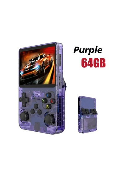 En İyi R36s R36h Retro El Video Oyun Konsolu Linux Sistemi 3.5 Inç Ips Ekran R36s Purple-64g
