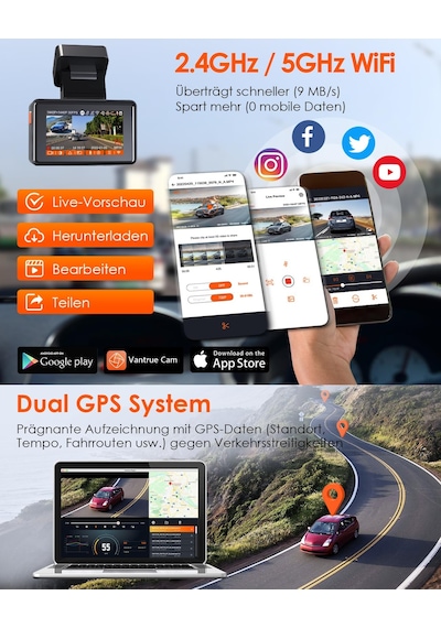 Vantrue E2 2.7k+2.7k Araç Kamerası Araç Ön Arka 5ghz Wifi 9mb/s Gps, Uzaktan Kumanda Sesli Komutlar Araç Kamerası Çift 1944p/1440p Wdr Gece Görüş Tampon Park Modu Araç Kamerası, 2,45'' 320 G Sensör, Maks. 512 Gb Vantrue E2 2.7k+2.7k Araç Kamerası Araç Ön Arka 5ghz Wifi 9mb/s Gps, Uzaktan Kumanda Sesli Komutlar Araç Kamerası Çift 1944p/1440p Wdr Gece Görüş Tampon Park Modu Araç Kamerası, 2,45'' 320 G Sensör, Maks. 512 Gb