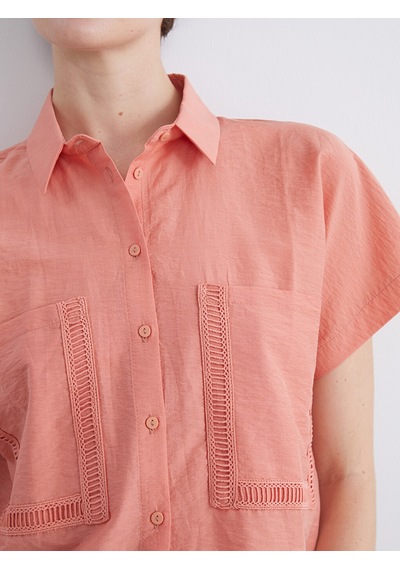 Lcwaıkıkı Classic Turuncu Loose Fit Kadın Gömlek