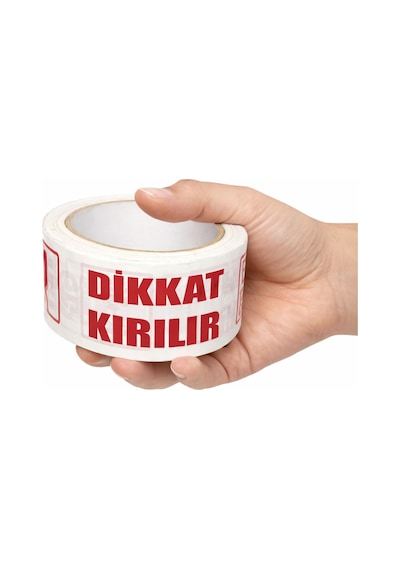 Dikkat Kırılır Koli Bandı 45x100 Mt Kırılabilir Ürünler İçin Uyarı Baskılı Güçlü Paketleme Bandı Diğer