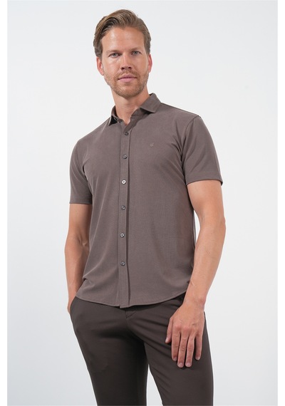 İmza Kahverengi İtalyan Yaka Kısa Kol Cepsiz Slim Fit Esnek Gömlek 1004260159 Koyu Kahverengi İmza Kahverengi İtalyan Yaka Kısa Kol Cepsiz Slim Fit Esnek Gömlek 1004260159 Koyu Kahverengi