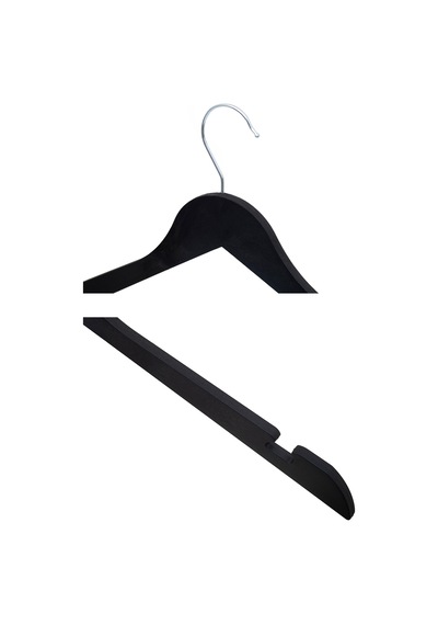 Premium Kalite 18'lı Plastik Elbise Askısı - Siyah