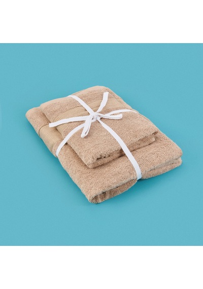 Soft Ella 2'li Hamam Seti - Bej - 50x70 Cm + 70x140 Cm Renkli