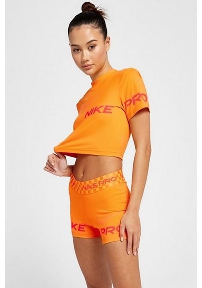 Nike Dri Fit Training Pro Graphic 3" Womens Shorts Kadın Tayt Şort Turuncu