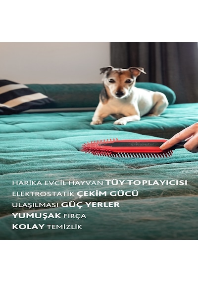 Vld0000000469 Vileda Pet Pro Elektrostatik Tüy Toplayıcı Fırça, Dar Alanlar İçin İdeal, Yıkanabilir, Uzun Ömürlü Vileda