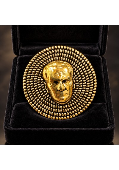 Atatürk Portre Figürlü Yuvarlak Metal Yaka Rozeti Ceket Ve Takım Elbise Aksesuarı Gri