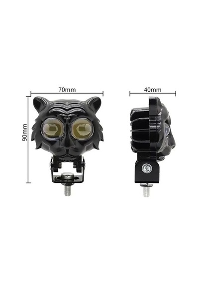 Beyaz Sarı Çakarlı Led Kedi Off Road, Motosiklet Sis Farı Çalışma Lambası 12-24v 20w