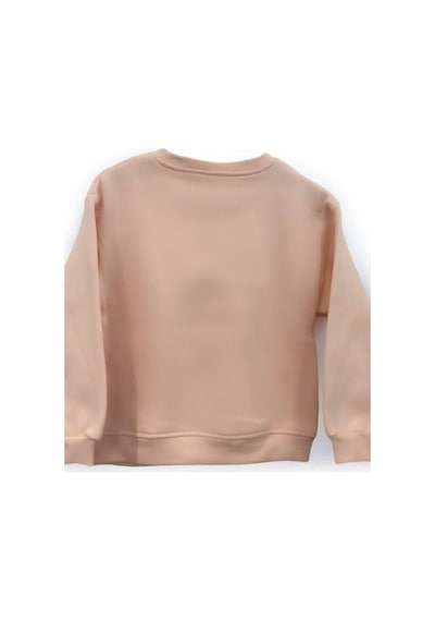 Kız Çocuk Fiyonklu İçi Şardonlu 3 İplik Sweatshirt-15057 SOMON