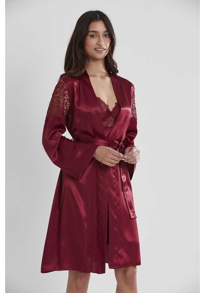 Pierre Cardin 6'lı Saten Gecelik Sabahlık Çeyiz Seti 6955 Bordo 001