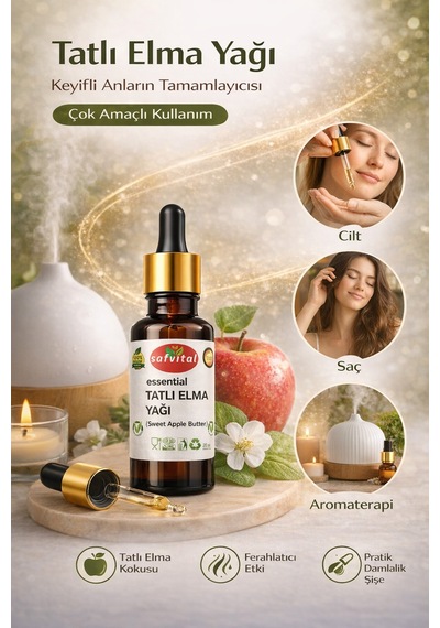 Safvital Tatlı Elma Yağı 20 Ml Aromatik Bakım Yağı Saç Ve Cilt İçin Ferahlatıcı Nemlendirici Yağ