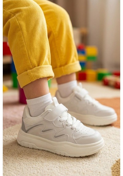 Fort Odessa Cool Hafif Rahat Sneaker Çocuk Ayakkabı Beyaz - Gri
