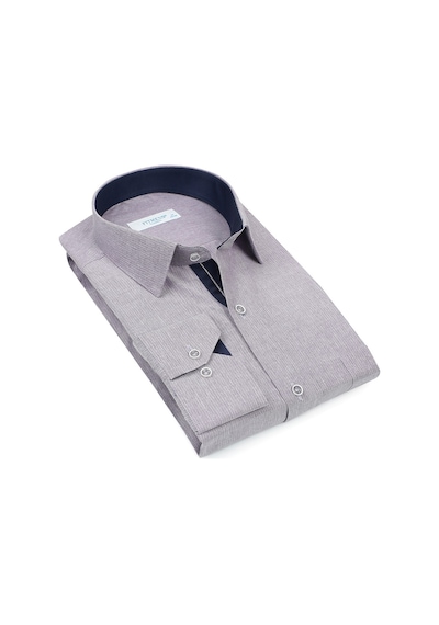 Fitmens Erkek Klasik Uzun Kol Keten Cotton Hediye Kutulu Gömlek - Mor