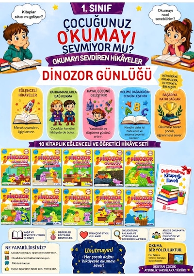 1. Sınıflar İçin Tavsiyeli Kolay Okuma Ve Hikaye Seti Tam 10 Adet