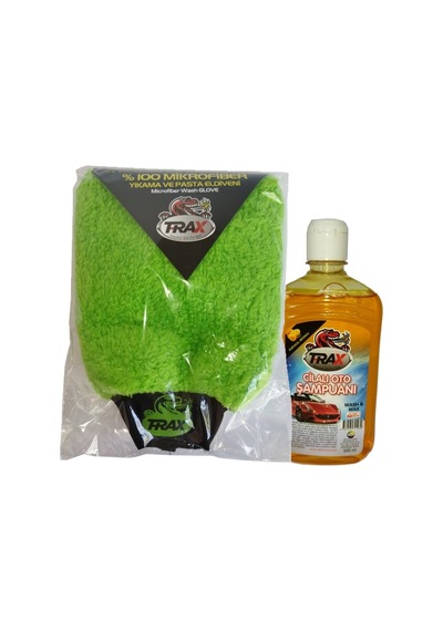 Araba 100%mikrofiber Havlu Yıkama Eldiveni + Oto Cilalı Araç Şampuanı 500 Ml