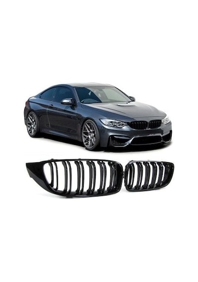 Bmw F32-f33 Ön Böbrek Panjur Pianoblack 2013+ M4 Çift Tırnak