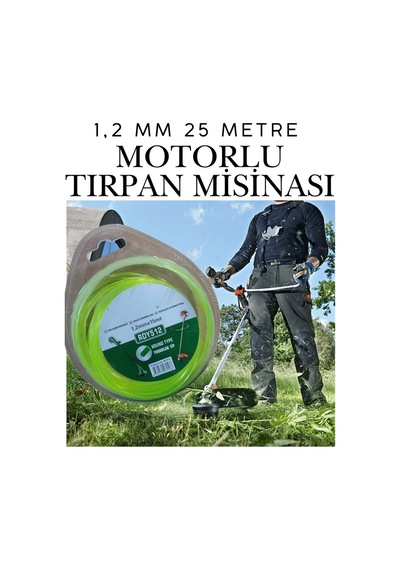 Klc 1.2 Mm 15 Metre Çim Ot Biçme Teli Motorlu Tırpan Yuvarlak Misina Tırpan Misinası