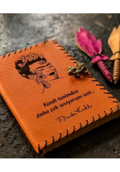 Frida Kahlo Temalı Deri Defter