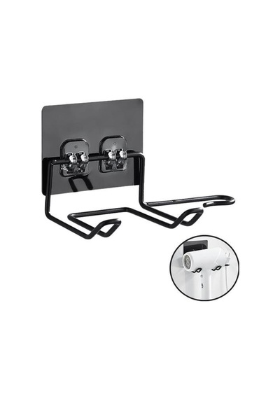 Fön Makine Askısı Siyah Yapışkanlı Fön Makine Tutucu 5570