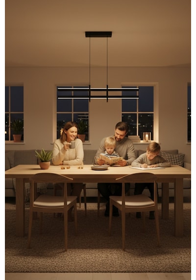 Halo Bronz Lineer Led Sarkıt Avize Kumandalı Dim Edilebilir Yukarı & Aşağı Işık Sarı Işık