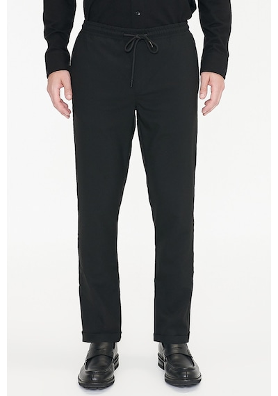 Ac&Co / Altınyıldız Classics Slim Fit Dar Kesim Beli Bağlamalı Yan Cepli Erkek Pantolon - Siyah