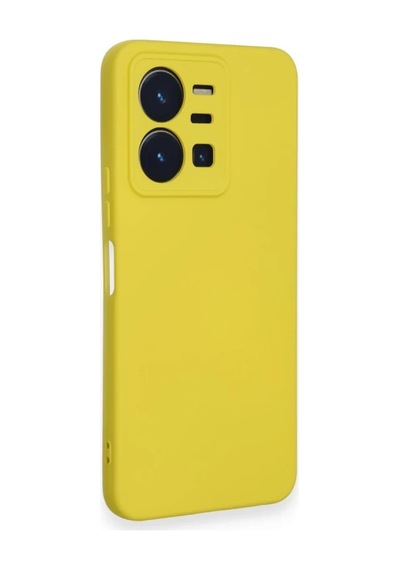 Vivo Y35 Uyumlu Kılıf Nano İçi Kadife Silikon - Sarı