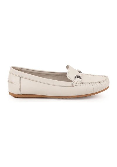 Libero L081.25701 Antik Görünümlü Metal Toka Detaylı Esnek Termo Taban Kadın Loafer Egret Libero L081.25701 Antik Görünümlü Metal Toka Detaylı Esnek Termo Taban Kadın Loafer Egret