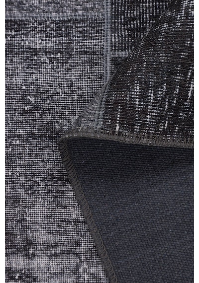 Artloop Jazz Patchwork Desenli Dokuma Taban Dekoratif Siyah Halı Al 81