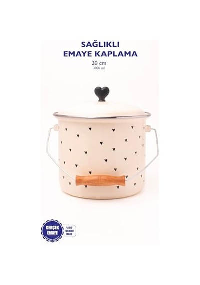 Tr Kalp Desenli Yoğurt Bakliyat Bakracı 20 Cm-3 Litre-tüm Ocaklarla Uyumlu Diğer