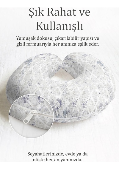 Geometrik Modern Gri Pamuklu Boyun Yastığı - Şık Beyaz Mavi Desenli Yumuşak Seyahat Yastığı Metalik Gün Batımı Buz Mavisi Geometrik Modern Gri Pamuklu Boyun Yastığı - Şık Beyaz Mavi Desenli Yumuşak Seyahat Yastığı Metalik Gün Batımı Buz Mavisi