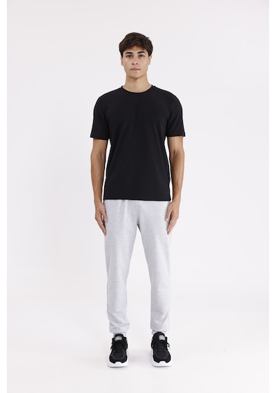 Esnek Bel Lastikli Yan Cepli Arka Cepli Daralan Paça Minimal Logo Detaylı Konforlu Spor Eşofman Altı Grey