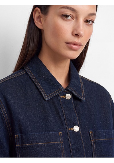 Lcw Everyday İndigo Kuşaklı Kadın Jean Ceket