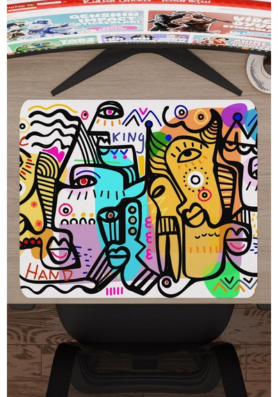 İllüstrasyon Kaymaz Dikişli Kauçuk Oyuncu Mousepad V3 - 48x40 Xl Gaming Mouse Pad Fare Altlığı