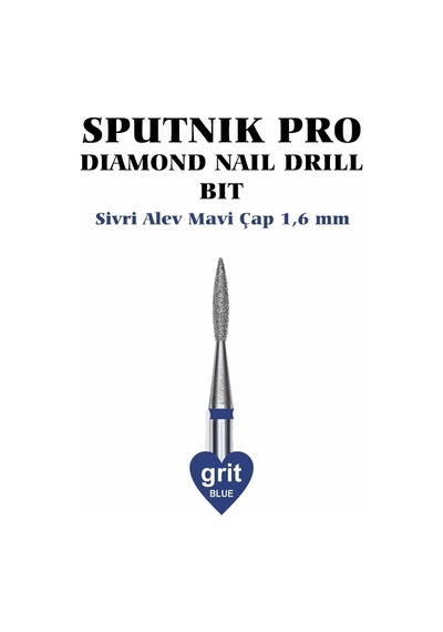 Elmas Sivri Alev Freze Mavi Çap 1,6mm