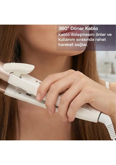 Sinbo Shd-1730 Saç Düzleştirici 2 Kademeli 180 Sıcaklık 360 Kablo 1.8mt Seramik Kaplama