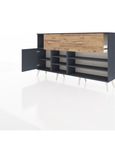Arges Konsol 6 Raflı 2 Çekmeceli Tek Kapaklı 176x30x99 Antrasit-antrasit/çam Antrasıt/atlas Çam - Antrasıt Arges Konsol 6 Raflı 2 Çekmeceli Tek Kapaklı 176x30x99 Antrasit-antrasit/çam Antrasıt/atlas Çam - Antrasıt