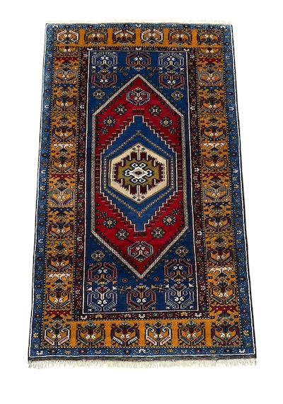 El Dokuma Sıfır Yahyalı Halısı 120x210 Kök Boya %100 Yün Halı Kırmızı