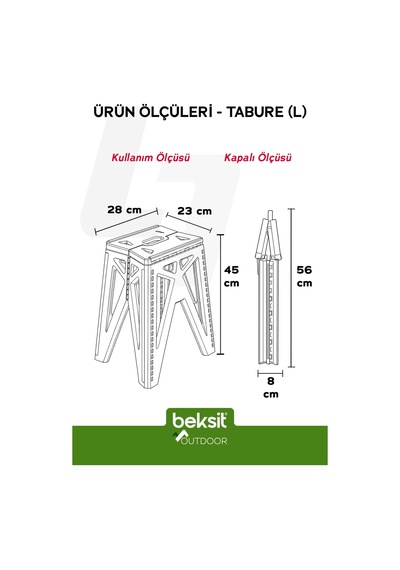 Outdoor Herkül L Katlanır Reflektörlü Tabure 2'li Antrasit Antrasit Antrasit