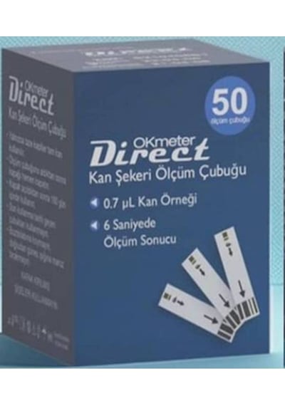 Okmeter Direct Şeker Ölçüm Stribi  50'li