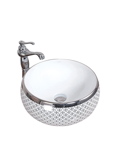 Circular Platin Beyaz Çanak Lavabo Renkli